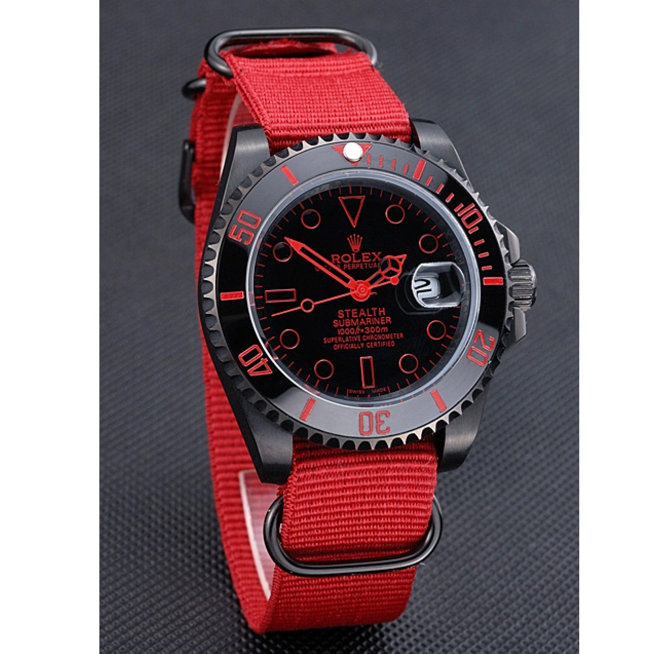 Rolex copies cheap Strap Nylon Red Rolex 622010 Stealth Submariner 0527